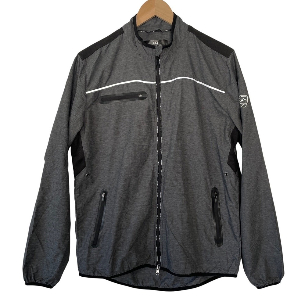 Platinum Windbreaker Mens Golf Jacket Casual Packable SZ Large Gray Lightweight